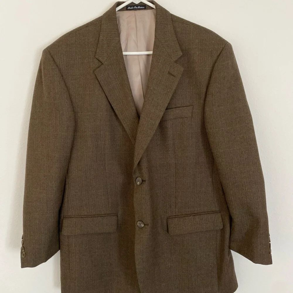 Lauren Ralph Lauren Sport Coat Blazer Mens Herringbone Pure Laine Wool 44R - Picture 1 of 14